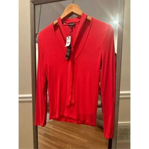 EXPRESS RIBBED‎ Super Soft Lon Sleeve Top Red Size Medium NWT